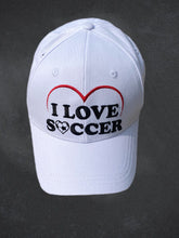 Load image into Gallery viewer, Embroidered I love Soccer Cap

