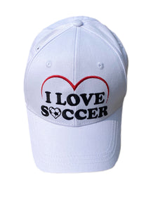 Embroidered I love Soccer Cap